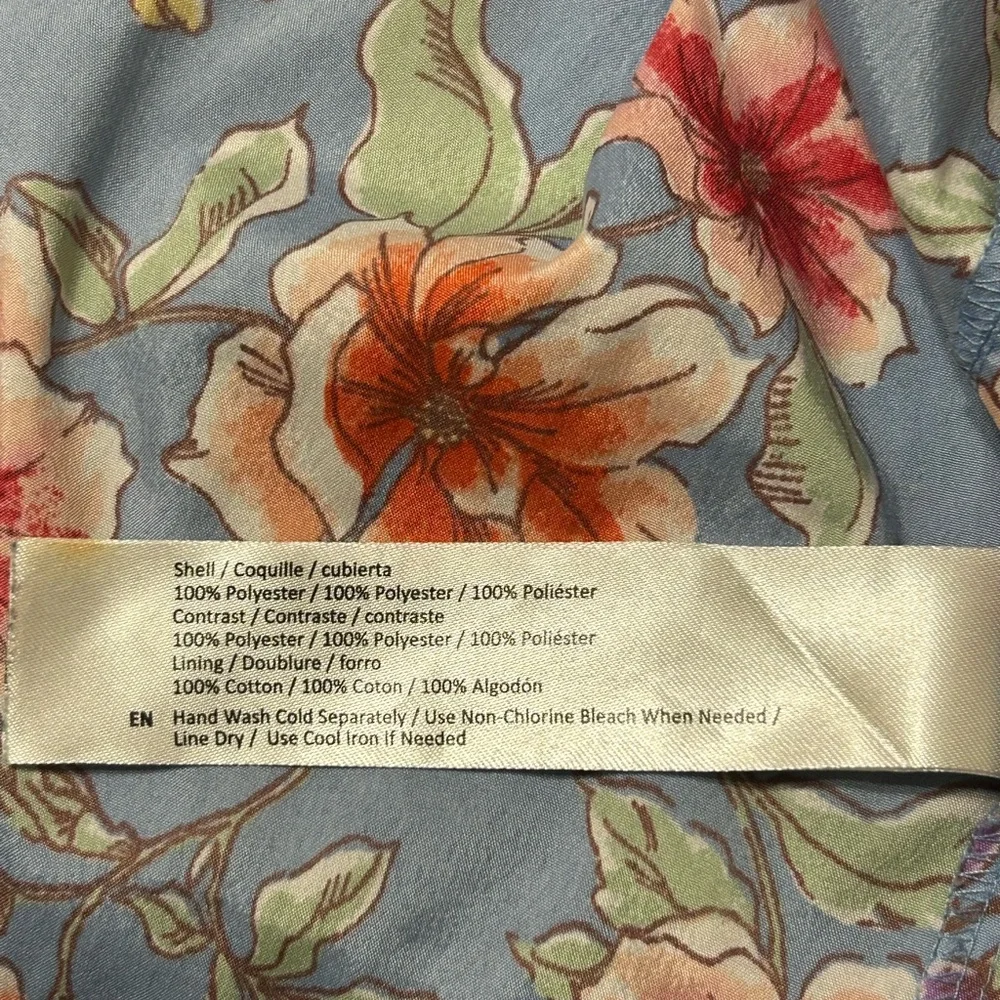 Land of the Free Blue Floral Bustier Dress‎ Spaghetti Strap Fit & Flare Size M